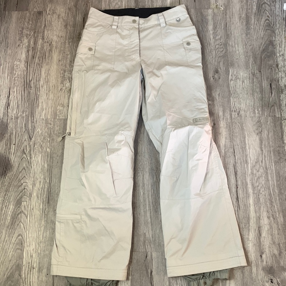 Light Beige Women's Cargo Snow Pants